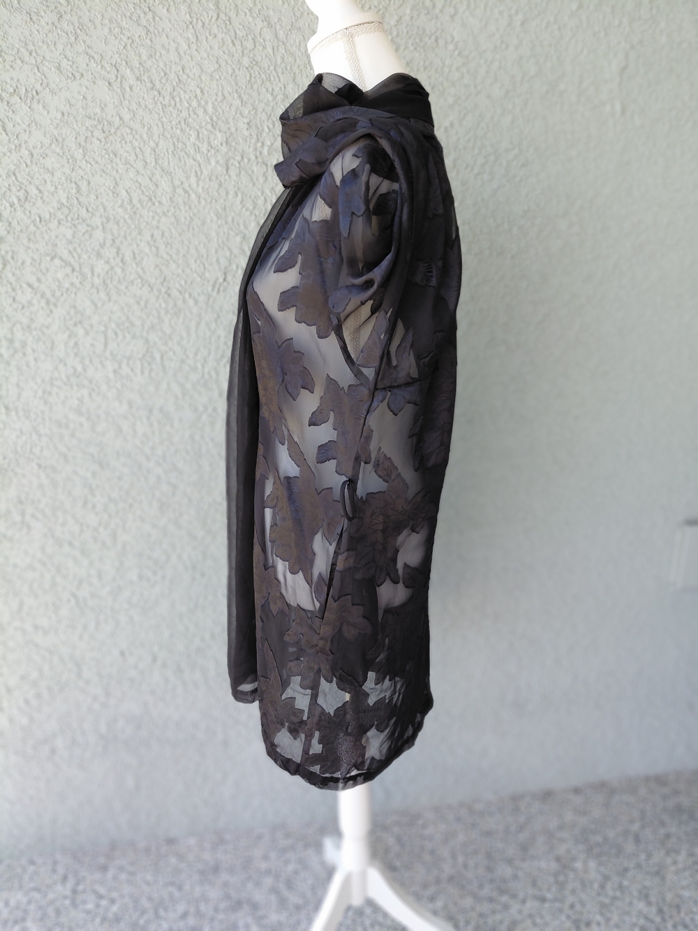Victoria’s Secret Y2K Sheer Black Floral Kimono Robe Medium Lingerie Cover Up - Picture 5 of 10